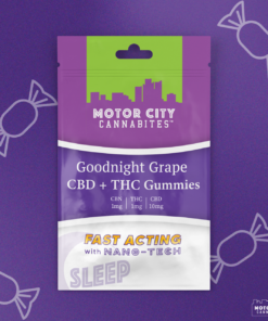 Motor city Cannabites | Motor city CannaCarts THC + CBD Goodnight Grape Gummies