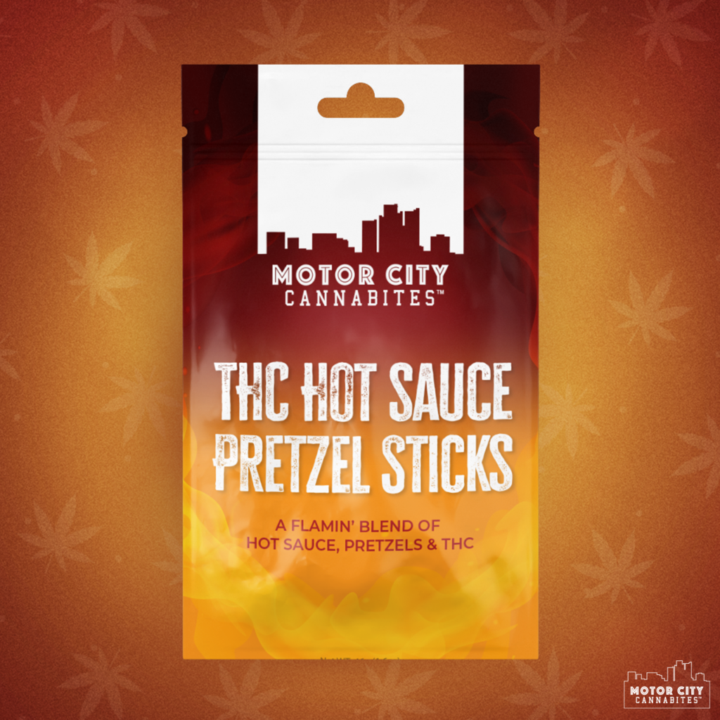 Motor city Cannabites | Motor city CannaCarts THC Hot Sauce Pretzel Sticks